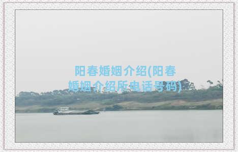 阳春婚姻介绍(阳春婚姻介绍所电话号码)