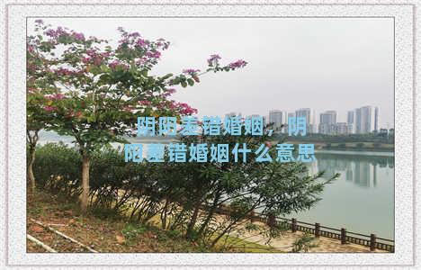 阴阳差错婚姻，阴阳差错婚姻什么意思