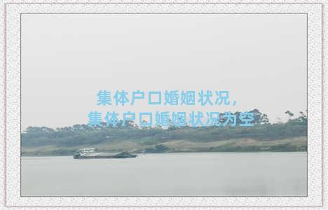 集体户口婚姻状况，集体户口婚姻状况为空